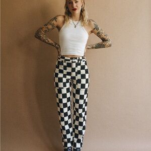 P&CO Checkered Black and White Women's Pants